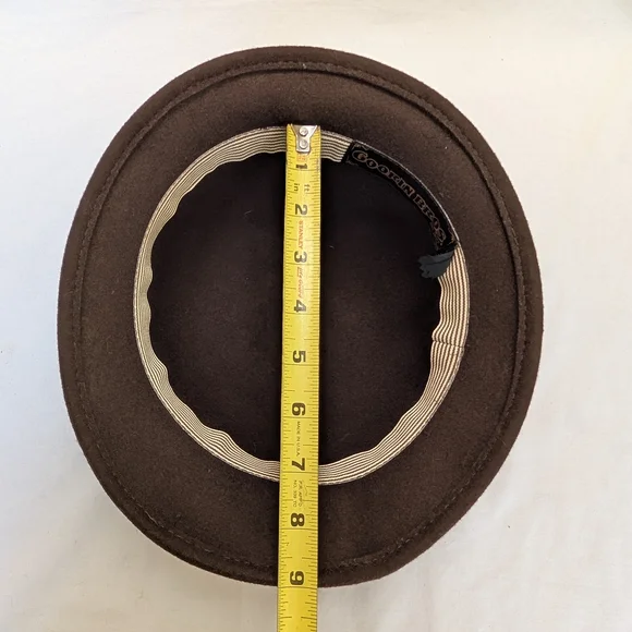 Goorin Bros Brown Wool Cloche Hat with Striped Band Medium display picture 1